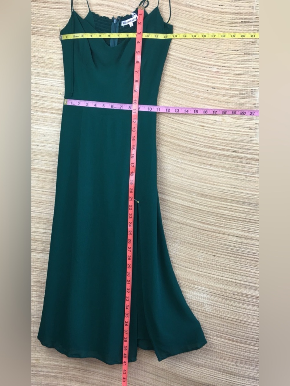 REFORMATION  NWOT Juliette Crepe Midi Dress In Emerald Size 6 - Picture 14 of 15